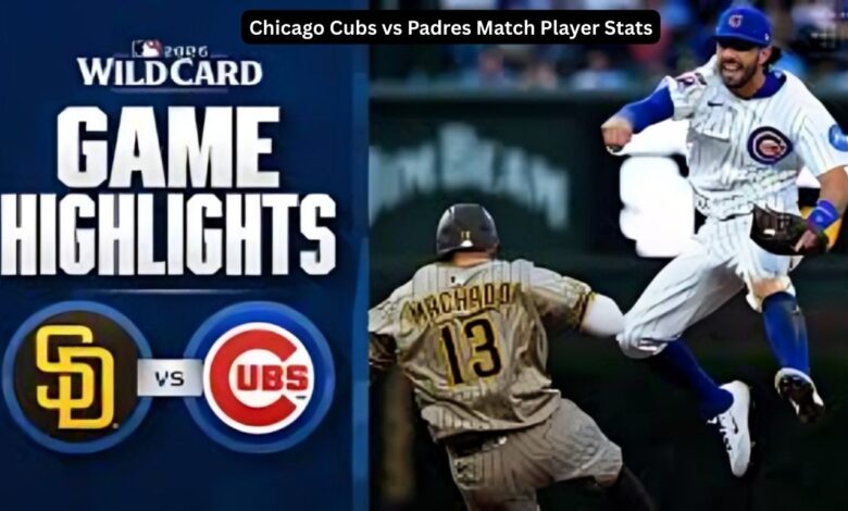 Chicago Cubs vs Padres Match Player Stats
